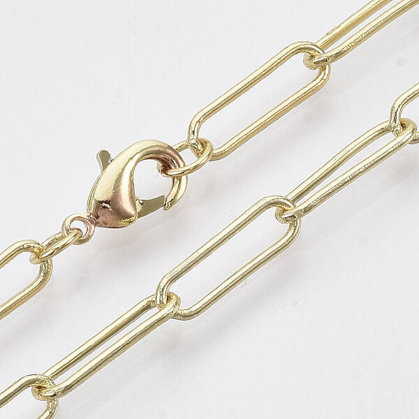 Brass Round Oval Paperclip Chain Necklace Making