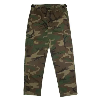 Camouflage Cargo Mens Twill Trousers Green Regular Straight W32 L32