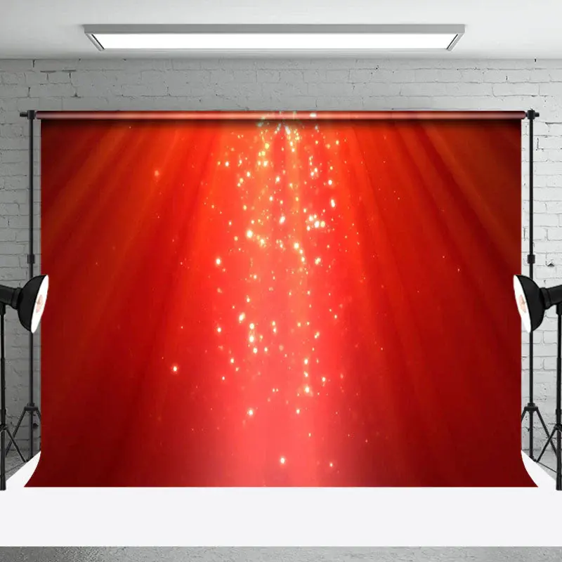 Aperturee Mystical Christmas Light Beam Red Holiday Backdrop - Aperturee