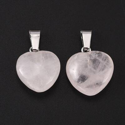 Heart Natural Rose Quartz Pendants