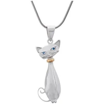 Charming Cat Sterling Necklace - with Sterling Cable Chain