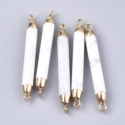 Electroplate Natural Howlite Links connectors