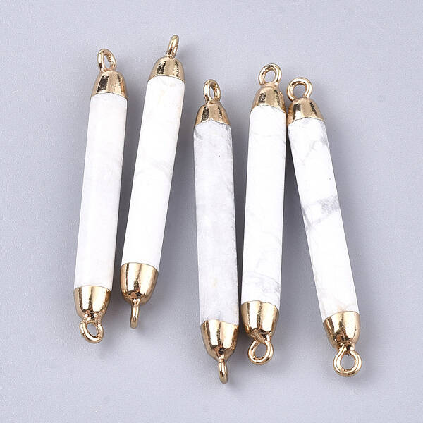 Electroplate Natural Howlite Links connectors