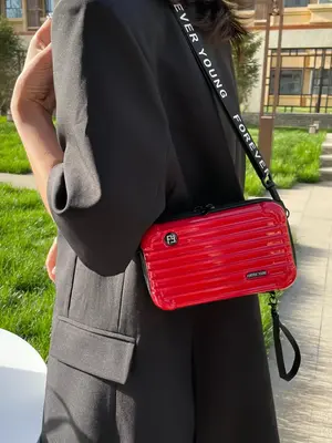 Women's Plain Suitcase Design Letter Shoulder Strap Crossbody Bag, Mini Storage Bag for Phone Cosmeticm, Simple Design All-ma...