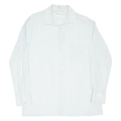 PIERRE CARDIN Mens Shirt Blue Striped Long Sleeve M