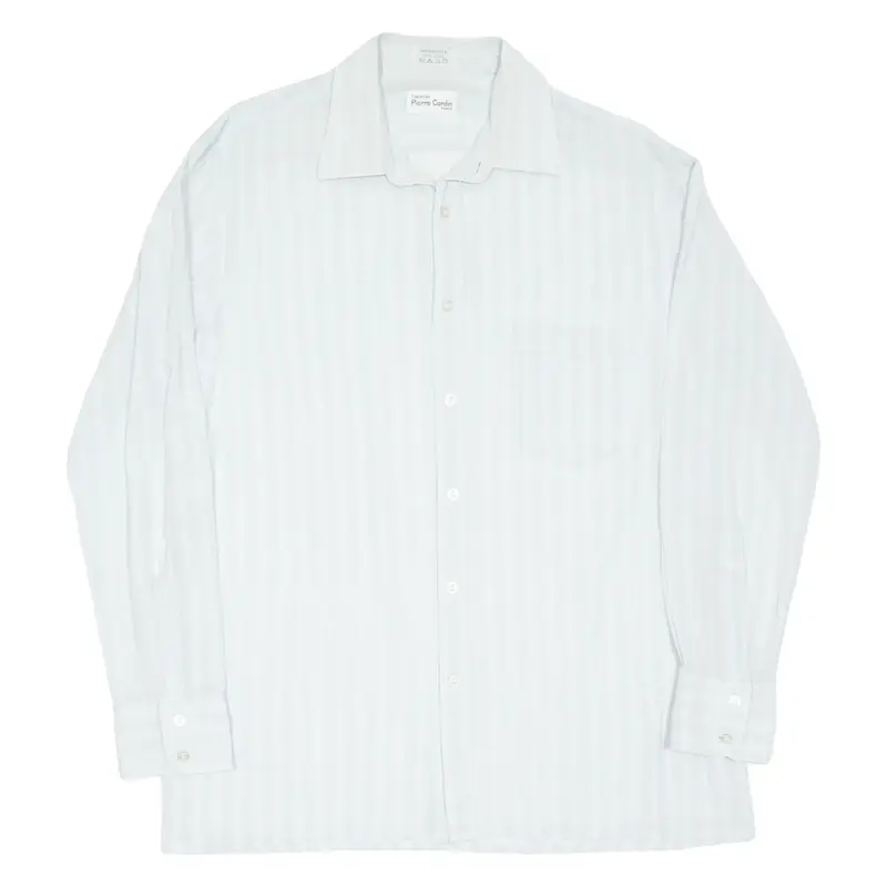 PIERRE CARDIN Mens Shirt Blue Striped Long Sleeve M