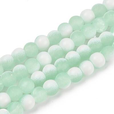 Frosted Crackle Glass Beads Strands