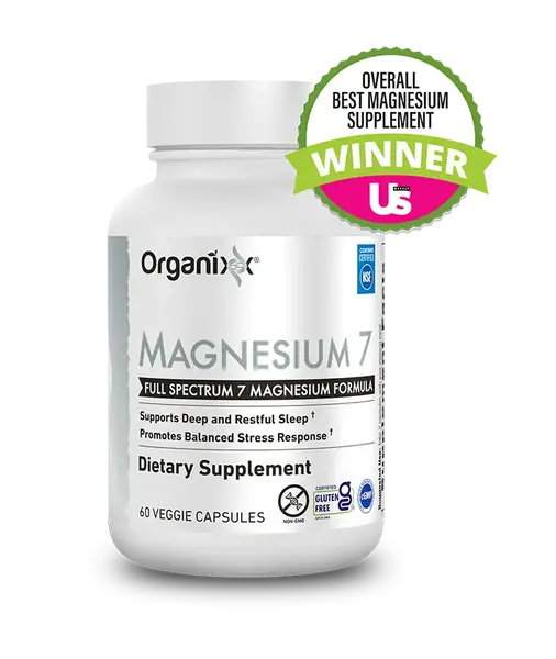 Organixx Magnesium 7, High Absorption Magnesium Capsules, 60 Count, Natural Magnesium & Sleep Supplement with 7 Chelated Form...