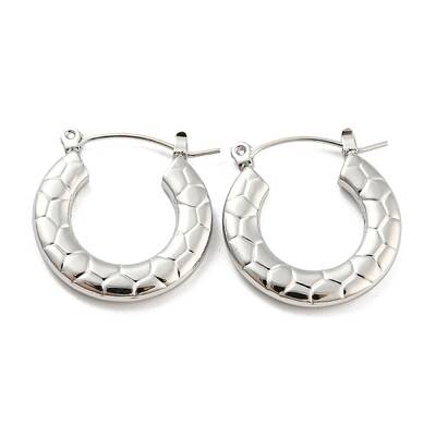 Non-Tarnish Texture Ring 304 Stainless Steel Hoop Earrings for Women