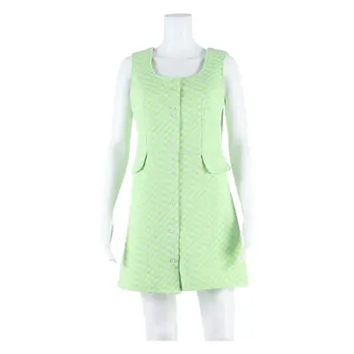 Womens Mini Dress Green Geometric Sleeveless Short M
