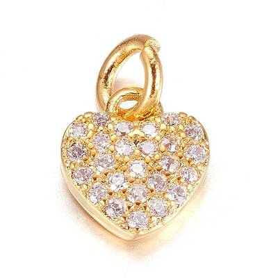 Brass Micro Pave Cubic Zirconia Charms