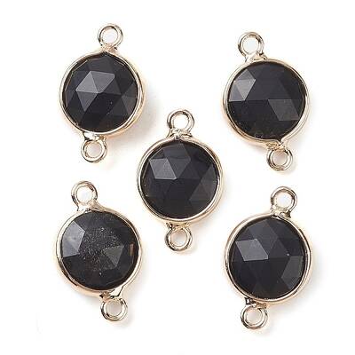 Natural Obsidian Connector Charms