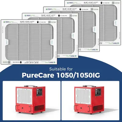 AlorAir 4 Pack MERV-13 Air Filter for Purecare 1050/1050IG