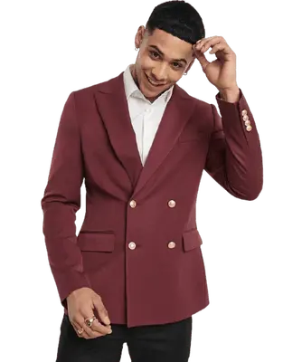 Mens Burgundy Blazer With Gold buttons
