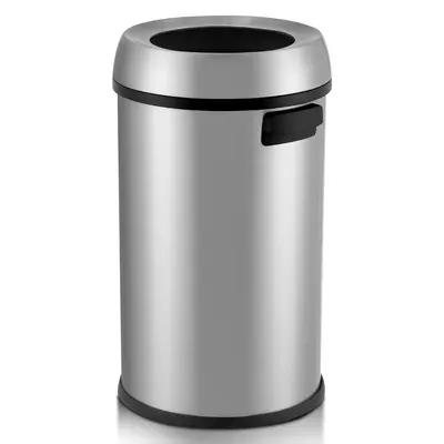Garvee 65L/17 Gal Open Top Trash Can Commercial Grade Heavy Duty Brushed Stainless Steel Waste Bins for Outdoor Kitchen Home ...