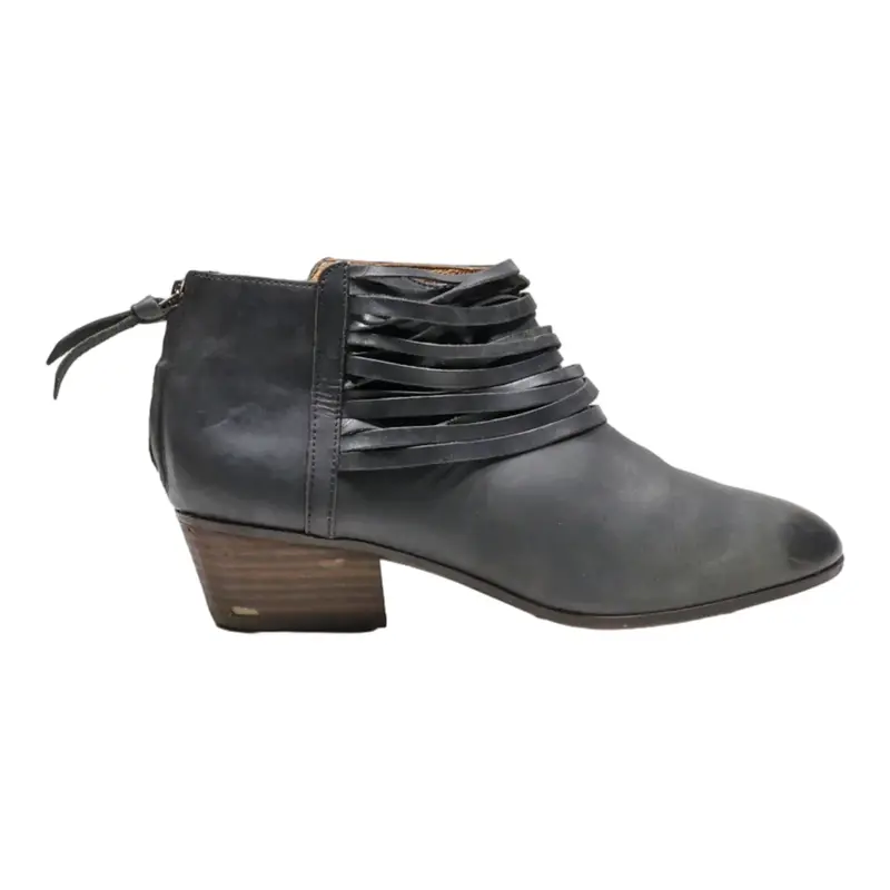 CLARKS Ankle Boots Black Leather Womens UK 8