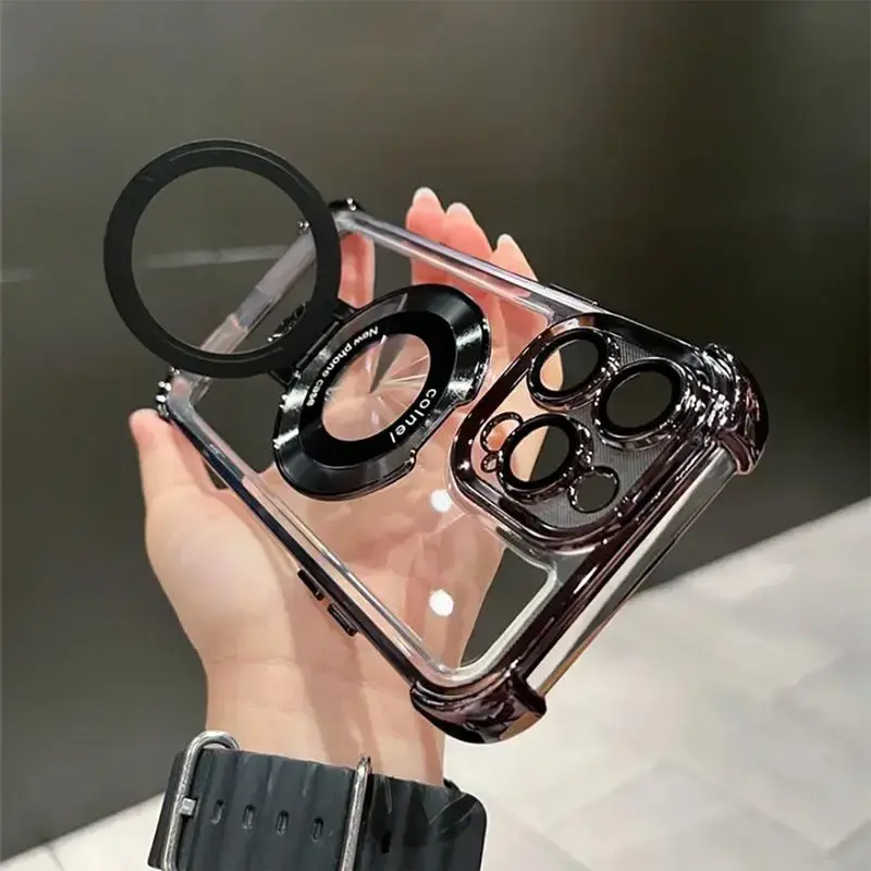 Magnetic Phone Case with Lens Protector, Shockproof Phone Protective Cover, Phone Accessory Compatible with iPhone 15 14 13 1...