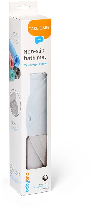 BabyOno Take Care Non-Slip Bath Mat Non-Slip Bathtub Mat White 70x35cm