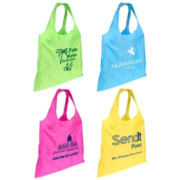 100 Promotional Spring Sling Folding Tote Bag - Carabiner Clip
