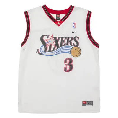 NIKE Sixers Mens Jersey White Sleeveless USA V-Neck XL