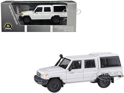 2012 Toyota Land Cruiser LC 79 French Vanilla White with Canopy 1/64 Diecast Model Car by Paragon Models