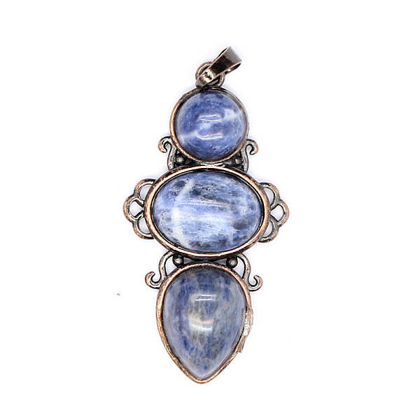Retro Natural Sodalite Pendants
