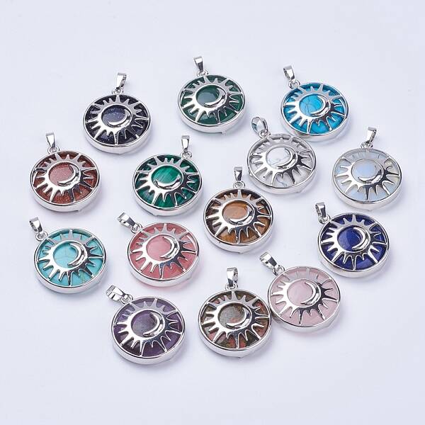 Natural & Synthetic Mixed Stone Pendants