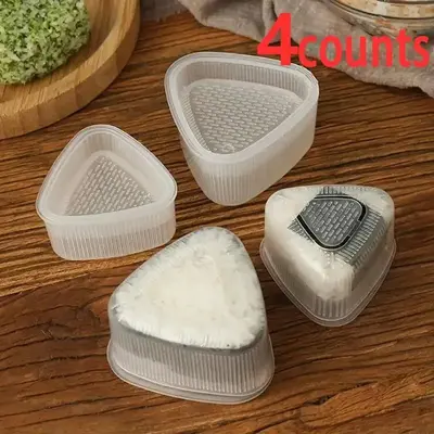 Transparent Triangle Onigiri Molds (4 Counts), Rice Ball Makers, Kitchen Gadgets and Kitchen Mold Bowl Accessories for Home C...