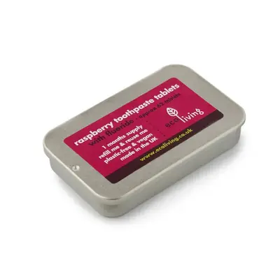 Toothpaste Tablets - TIN - Raspberry | Type: Flouride | Size: 1 Month Supply