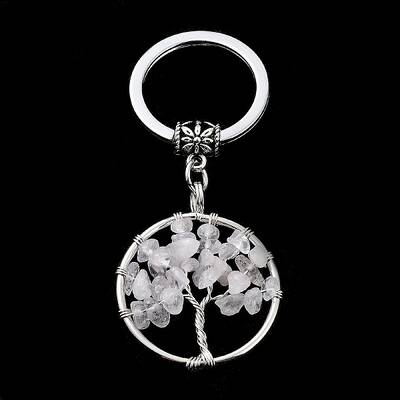 Natural Quartz Crystal Keychain
