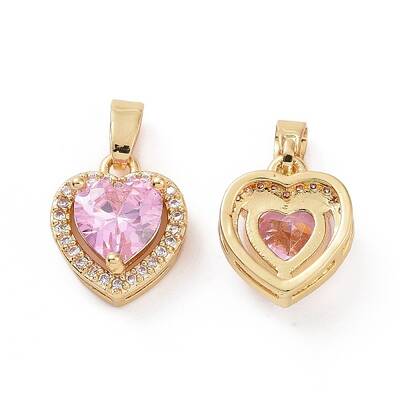 Brass Micro Pave Cubic Zirconia Charms