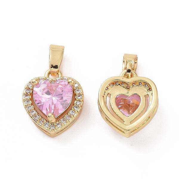Brass Micro Pave Cubic Zirconia Charms