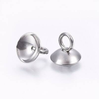 201 Stainless Steel Bead Cap Pendant Bails