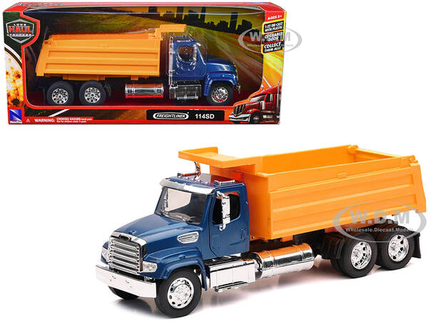 Freightliner 114SD Dump Truck Blue and Yellow \