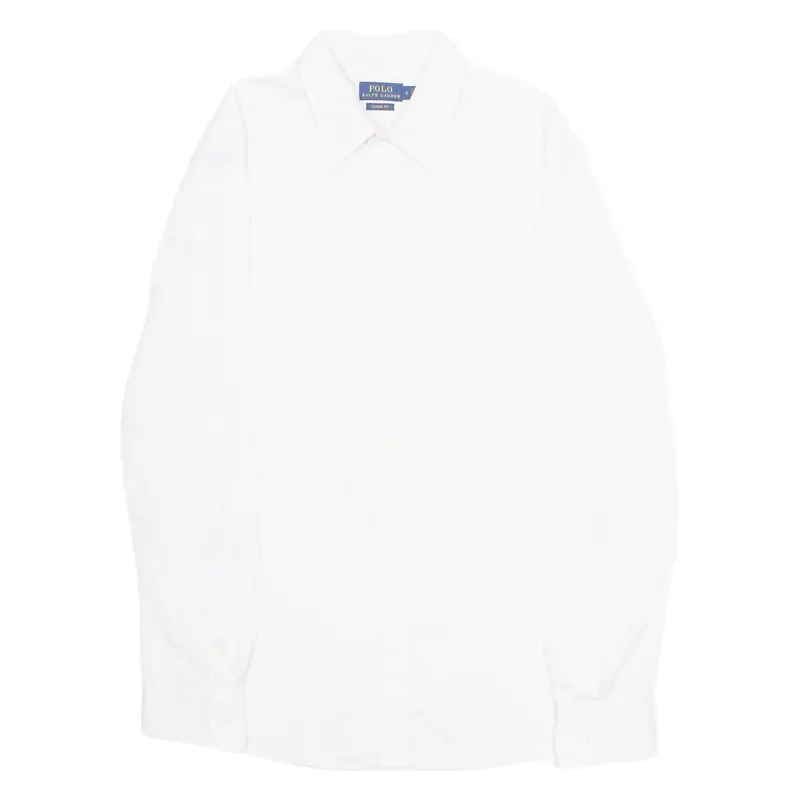 POLO RALPH LAUREN Classic Fit Womens Shirt White Pinstripe Long Sleeve UK 6