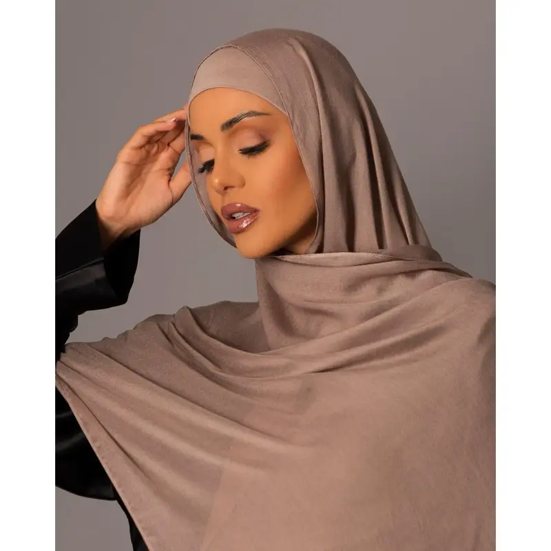Premium Modal Hijab with matching under cap set – Taupe