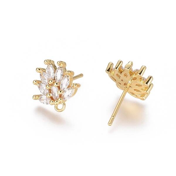 Brass Cubic Zirconia Stud Earring Findings