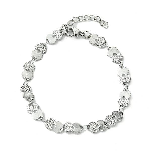 Non-Tarnish 304 Stainless Steel Heart Link Bracelets for Women