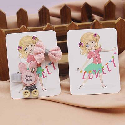 Rectangle Paper Hair Clip Display Cards