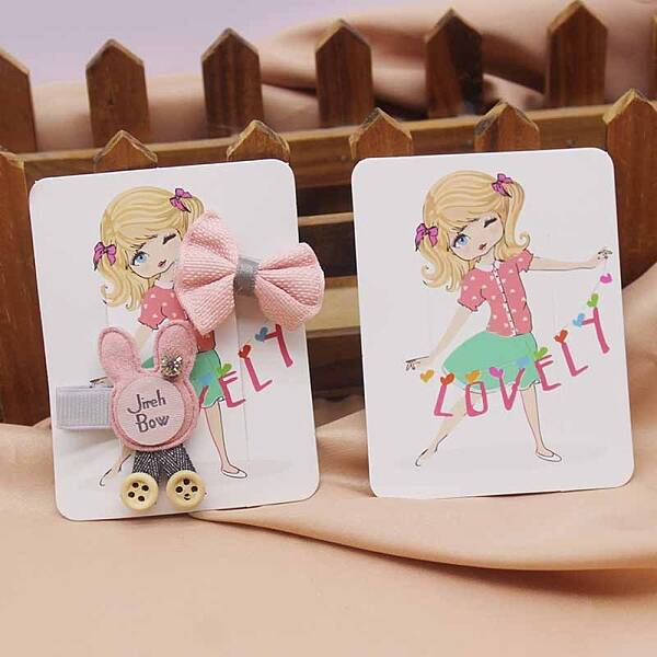 Rectangle Paper Hair Clip Display Cards