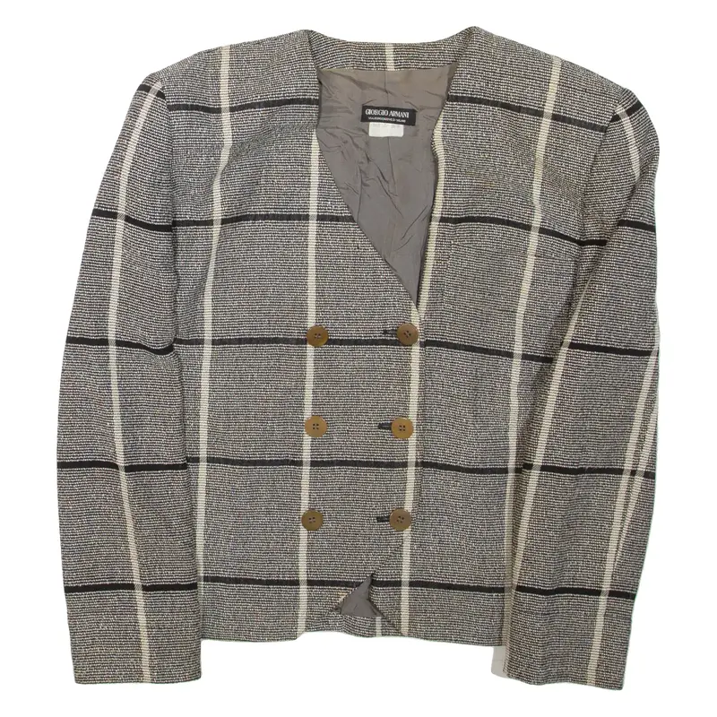 GIORGIO ARMANI Womens Jacket Grey Check L