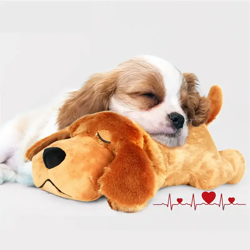 Snuggle Puppy Heartbeat Stress Relief Plush for Dogs Comfort Toys Behavorial Training Puppies Stuffed Animal (Heatpack and Ba...