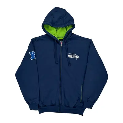 Seattle Seahawks Nfl Nfl Hoodie - Large Blue Cotton Blend