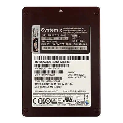 4XB7A13665 Lenovo 3.84TB SAS 12Gb/s Hot Swap 2.5-Inch Internal Solid State Drive
