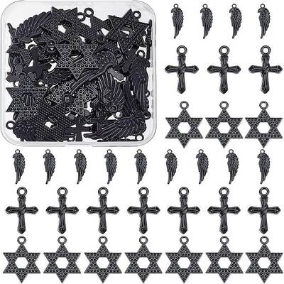 48Pcs 3 Style Alloy Pendants