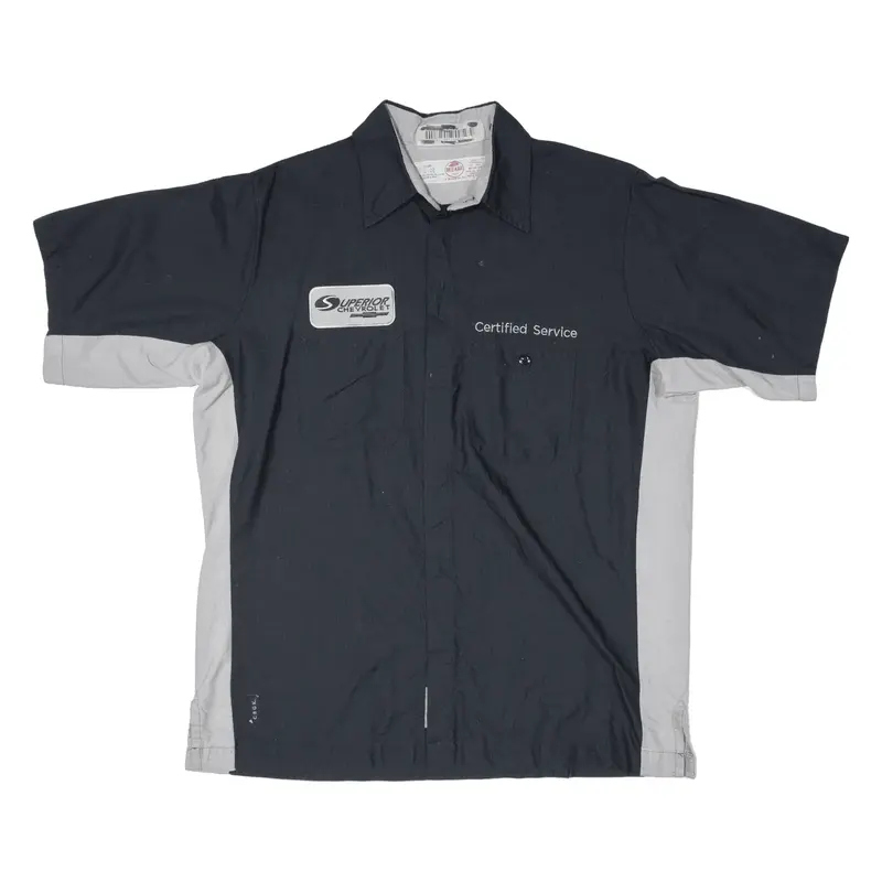 RED KAP Worker Shirt Black Short Sleeve Mens L