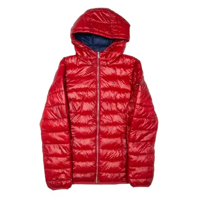 TOMMY HILFIGER Mens Puffer Jacket Red Hooded L