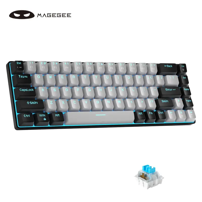 MageGee MK-BOX Portable 60% Mechanical Gaming Keyboard, Compact 68 Keys Mini Keyboard with LED Backlit, Wired Office Keyboar...