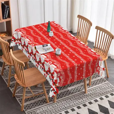 Santas Music Score Christmas Pattern Tablecloth - Aperturee