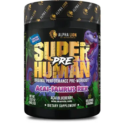 Alpha Lion SUPERHUMAN PRE - Pre Workout Powder with Beta Alanine, L-Taurine & Tri-Source Caffeine for Sustained Energy & Focu...